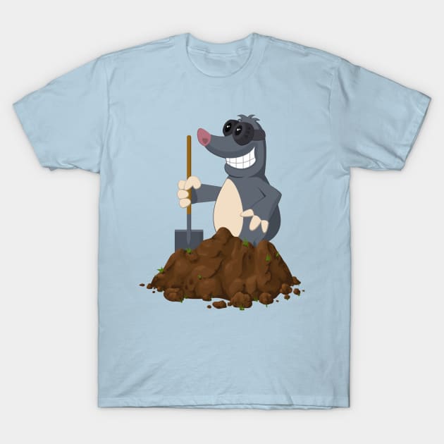 Funny Mole With Shovel T-Shirt by consigliop